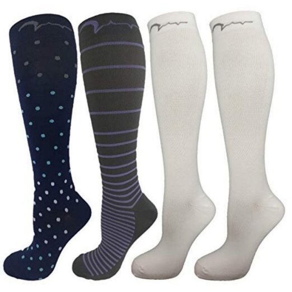 4 Pair Small Extra Soft Assorted Compression Socks - Picture 1 of 5